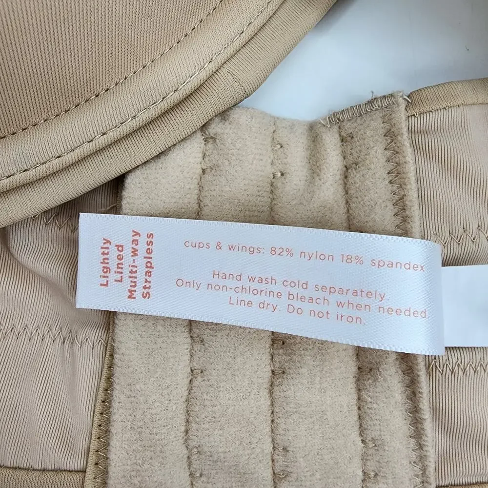 Cacique Nude Tan Strapless Full Coverage Back Closure Underwire Bra Size 40DD